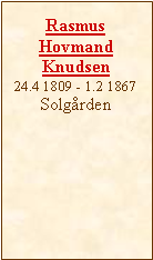 Tekstboks: Rasmus Hovmand Knudsen24.4 1809 - 1.2 1867Solgrden