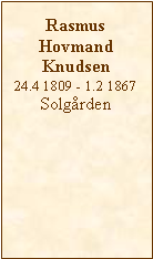 Tekstboks: Rasmus Hovmand Knudsen24.4 1809 - 1.2 1867Solgrden