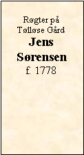 Tekstboks: Røgter på Tølløse GårdJens Sørensenf. 1778