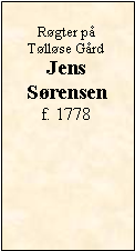 Tekstboks: Rgter p Tllse GrdJens Srensenf. 1778